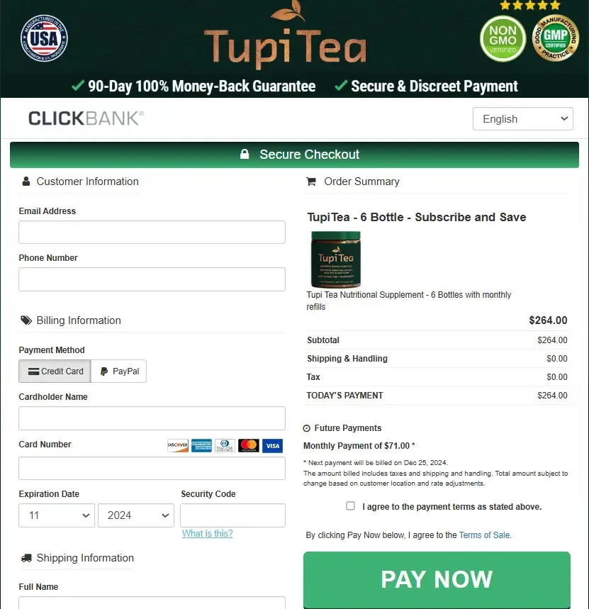 tupi tea bill